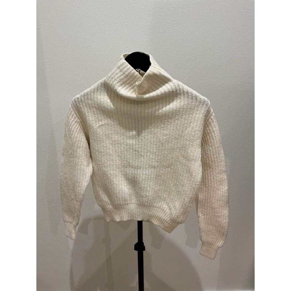 Wilfred Aritzia Montpellier Sweater XXS Cream White 100% Merino Wool Turtleneck
